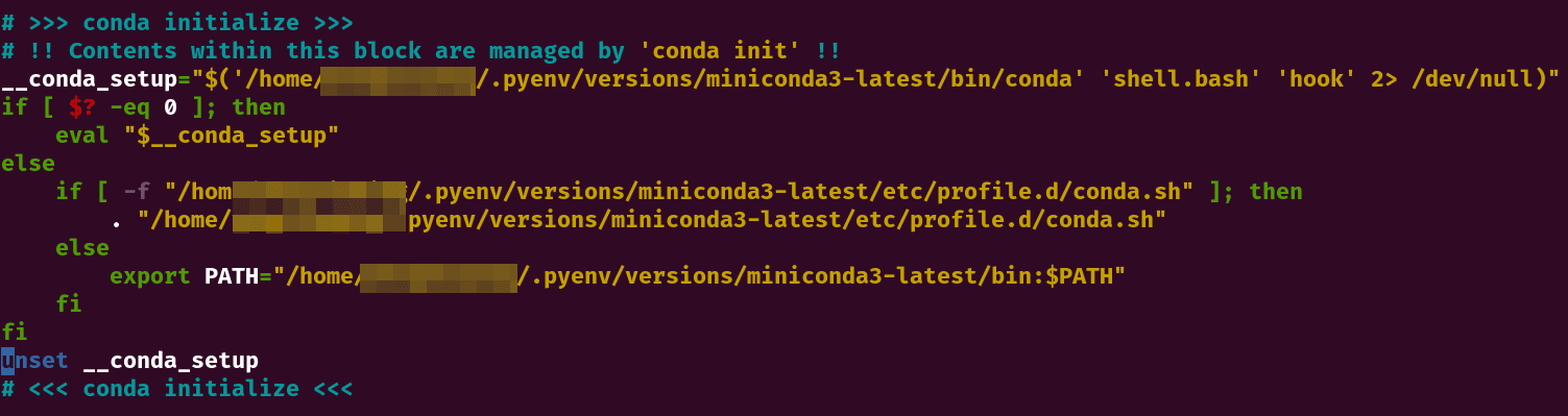 conda 对 .bashrc 文件做的修改