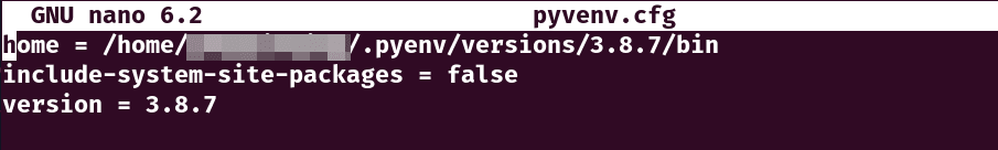 pyvenv.cfg文件规定的home路径